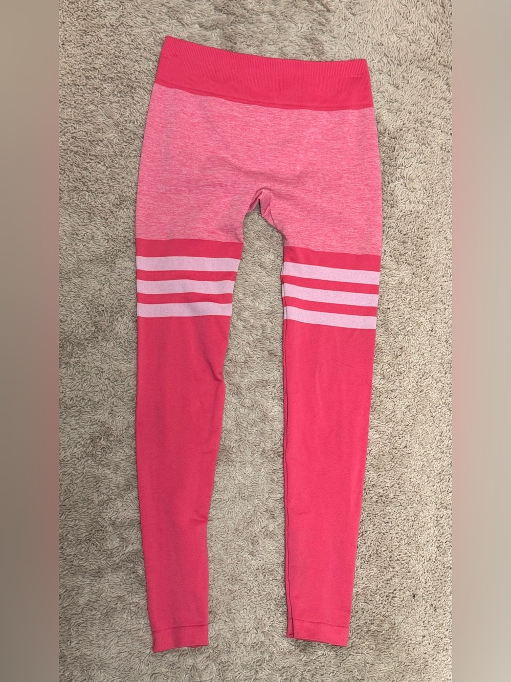 Women's Pink Striped Athletic Leggings size S